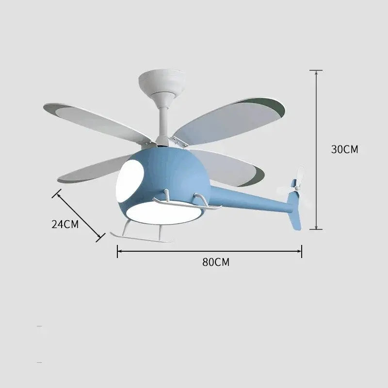 Helicopter Ceiling Fan with Light for Children’s Bedroom - Fans