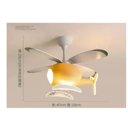 Helicopter Ceiling Fan with Light for Children’s Bedroom - D / 110V - Fans