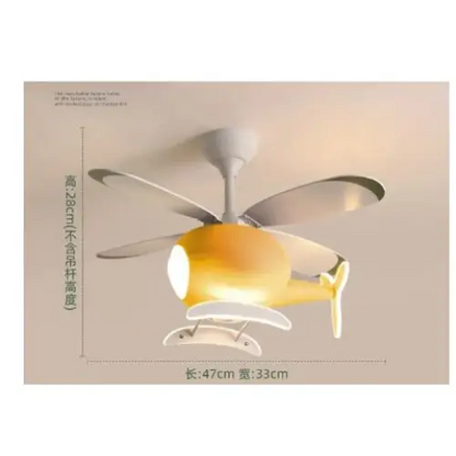 Helicopter Ceiling Fan with Light for Children’s Bedroom - D / 110V - Fans