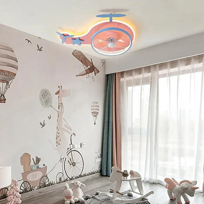 Helicopter Shaped Kids Ceiling Fan with Light - Lighting > lights Fans