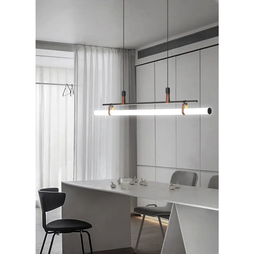 Horizontal LED Bars: Modern & Sleek Pendant Lighting - Black 80cm / 3 Colors Switchable