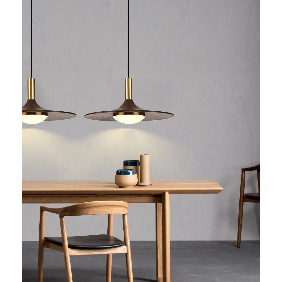 Industrial Walnut Wood Pendant Light for Dining Bar Restaurant - Lighting