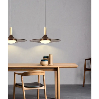 Industrial Walnut Wood Pendant Light for Dining Bar Restaurant - Lighting