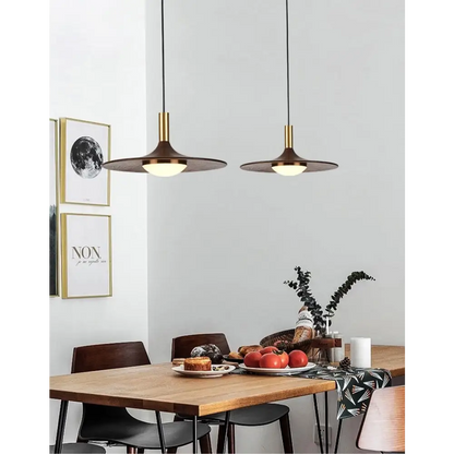 Industrial Walnut Wood Pendant Light for Dining Bar Restaurant - Lighting