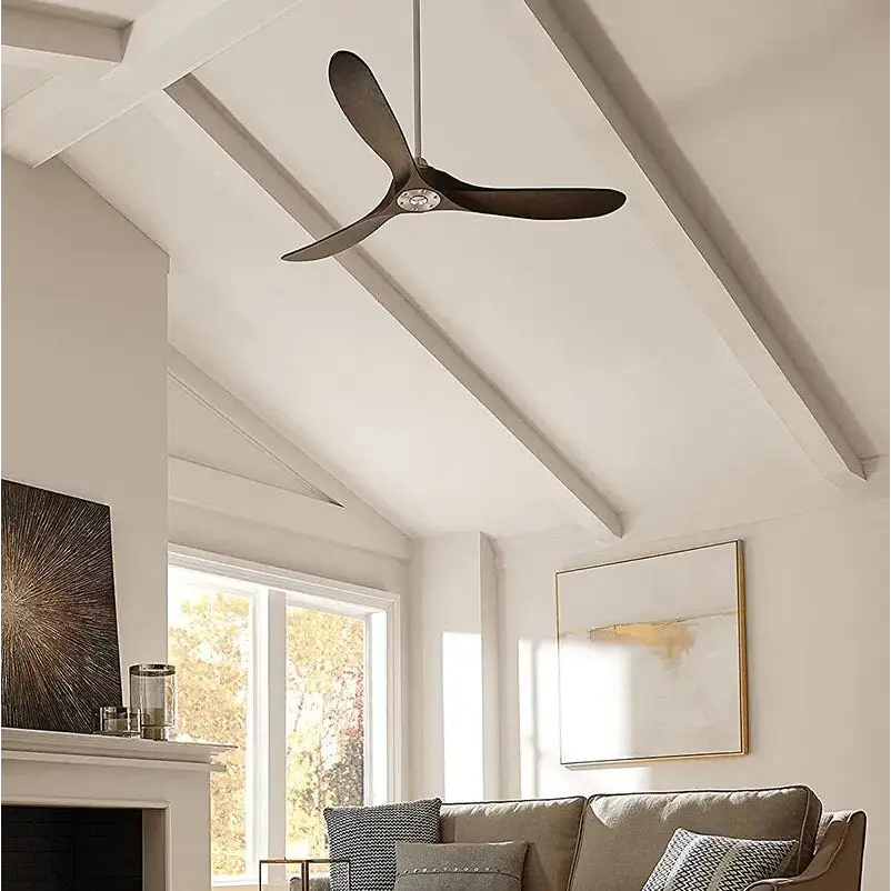 Large Industrial Wooden Ceiling Fan Without Light for Bedroom,Living - Fans