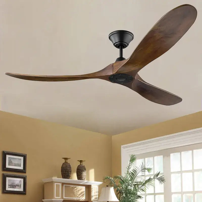 Large Industrial Wooden Ceiling Fan Without Light for Bedroom,Living - A / 52 Inch Fans