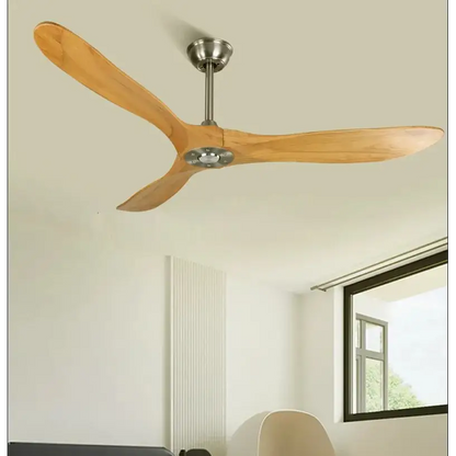 Large Industrial Wooden Ceiling Fan Without Light for Bedroom,Living - E / 52 Inch Fans