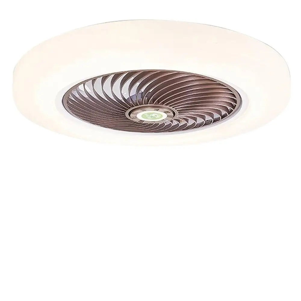 Large Round Flush Mount Bladeless Ceiling Fan With Light - Lighting > lights Fans