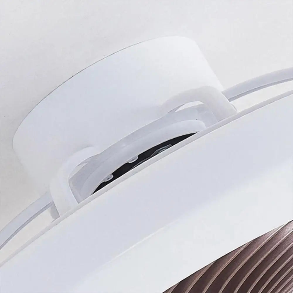 Large Round Flush Mount Bladeless Ceiling Fan With Light - Lighting > lights Fans