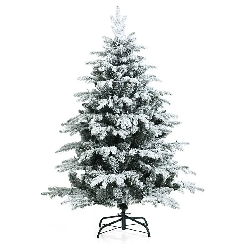 LED-Lit Snow Flocked Hinged Artificial Christmas Tree - Home & Garden > Decor Seasonal