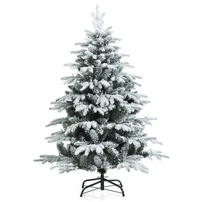 LED-Lit Snow Flocked Hinged Artificial Christmas Tree - Home & Garden > Decor Seasonal