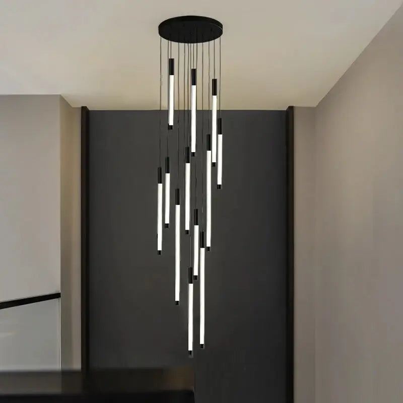 Long Led Strip Spiral Chandelier for Staircase,Lobby,Foyer