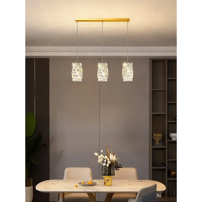 Luxury Art Deco Copper Crystal Pendant Light for Dining - Lighting