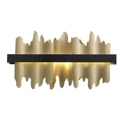 Luxury Black Modern Wall Sconces for Bedroom Living Bedside - Gold / 3 colors changing