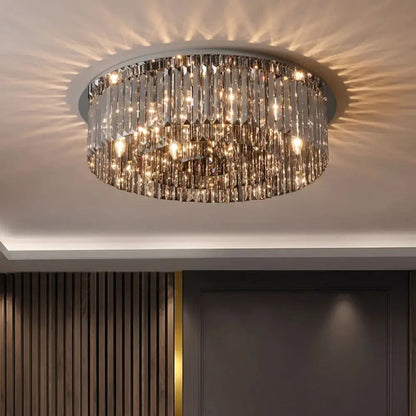 Luxury Ceiling Smoky Crystal Chandelier for Living Bedroom - Dia40xH25cm / NON-Dimm Warm