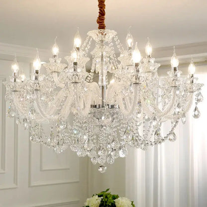 Luxury Crystal Candle Chandelier for Living Bedroom - white / 12heads / White light