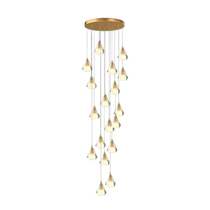 Luxury Crystal Shade Nordic Staircase Chandelier - Lighting > Ceiling lights Chandeliers