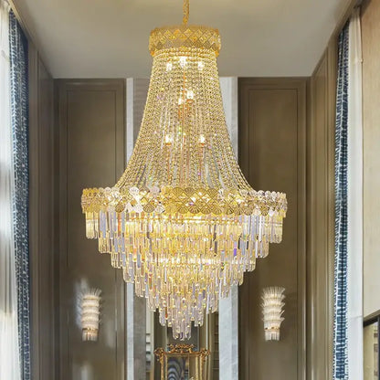 Luxury Duplex Chandelier for Villas Lobby Staircase - Chandeliers