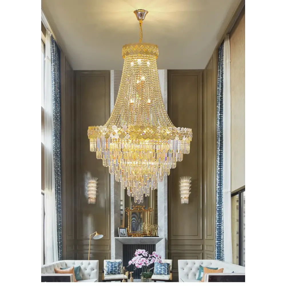 Luxury Duplex Chandelier for Villas Lobby Staircase - Chandeliers