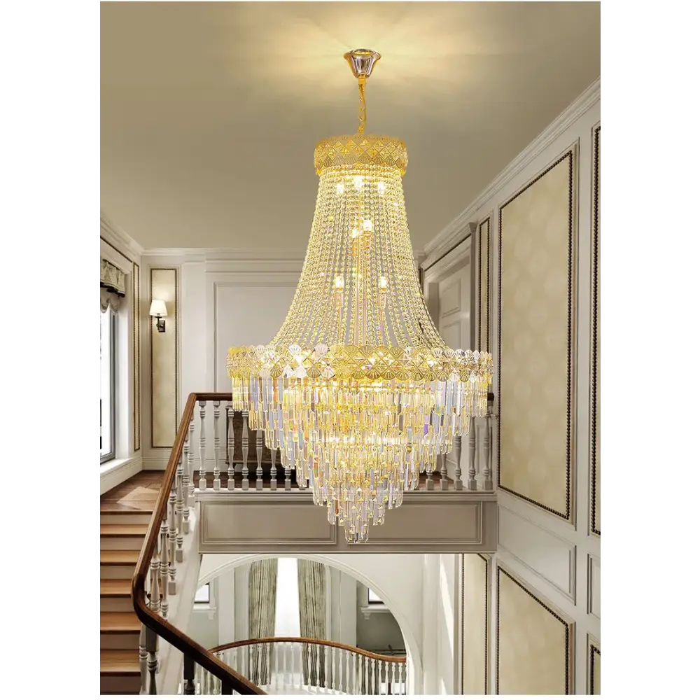 Luxury Duplex Chandelier for Villas Lobby Staircase - Chandeliers