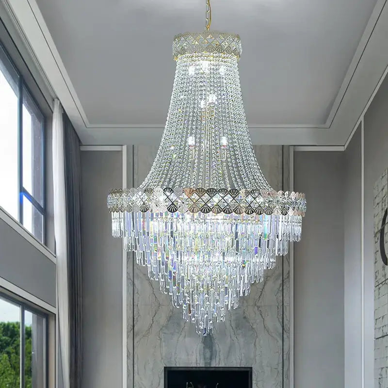 Luxury Duplex Chandelier for Villas Lobby Staircase - Chandeliers