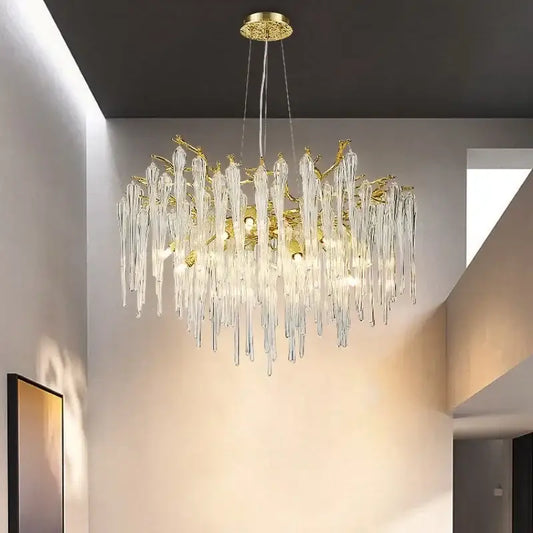 Luxury Gold Branch Crystal Ceiling Hanging Chandelier - Home & Garden > Lighting Fixtures