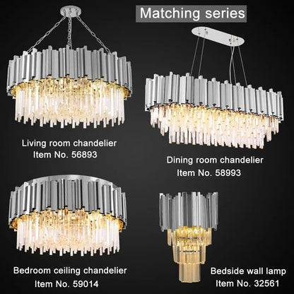 Luxury Gold Crystal Wall Sconce for Hallway Bedroom Bedside - Sconces