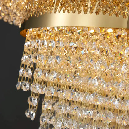 Luxury Gold Oval Crystal Chandelier for Dining Kitchen island