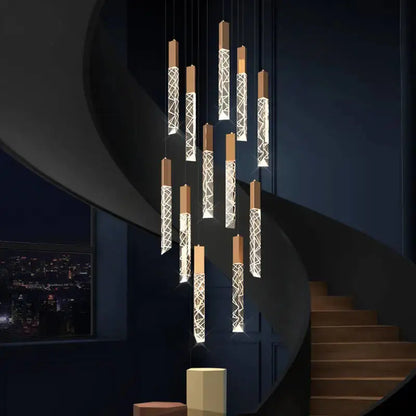 Luxury Hanging Long - Led Staircase Chandelier for Living Hall - Home & Garden > Lighting