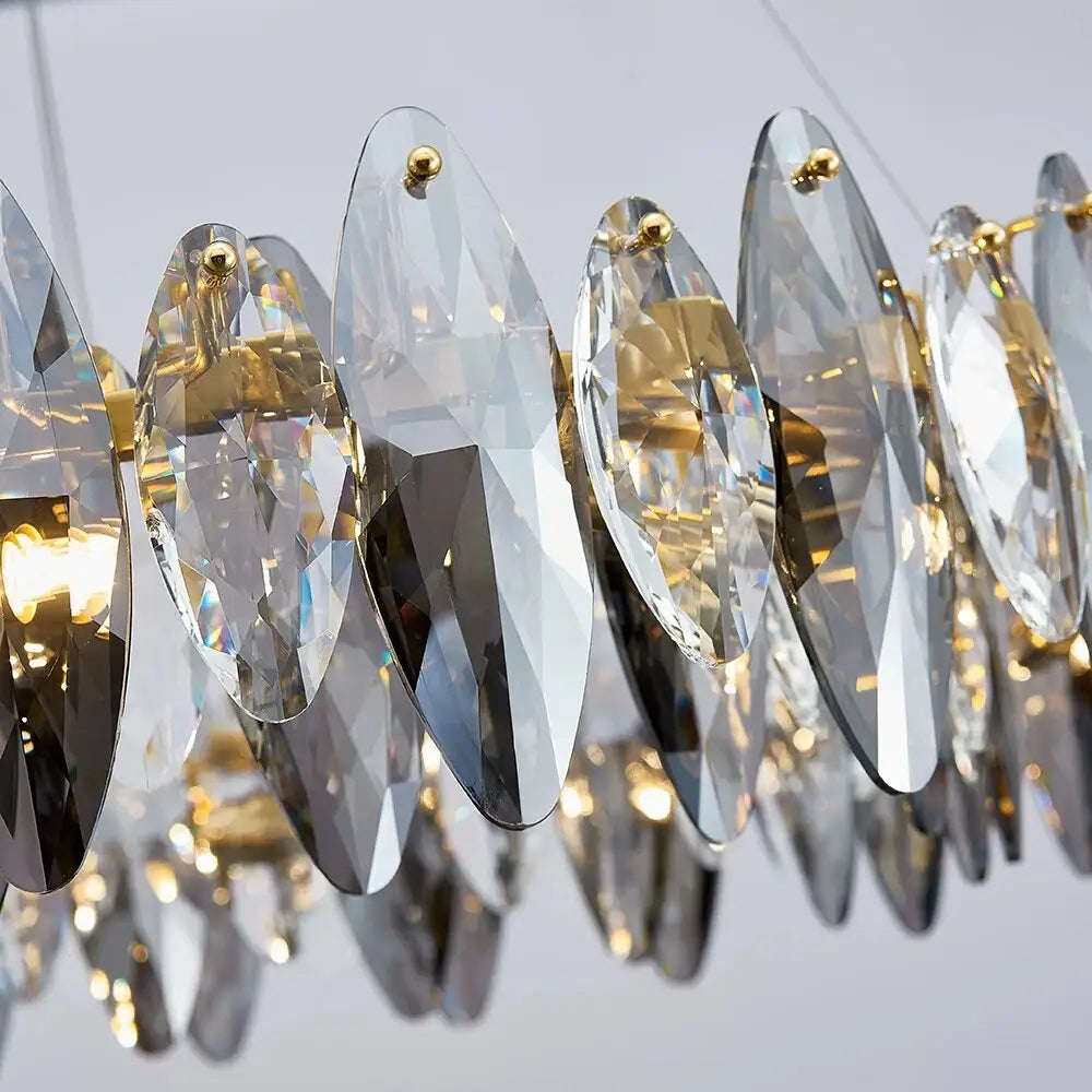 Luxury Hanging Wave Round Crystal Chandelier for Living