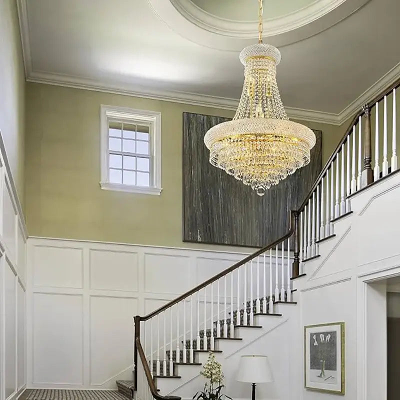 Luxury Large Foyer Crystal Chandelier for Staircase - Chandeliers