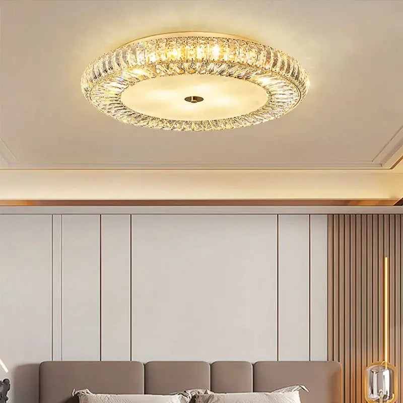 Luxury Large Gold Ceiling Crystal Chandelier for Living Bedroom