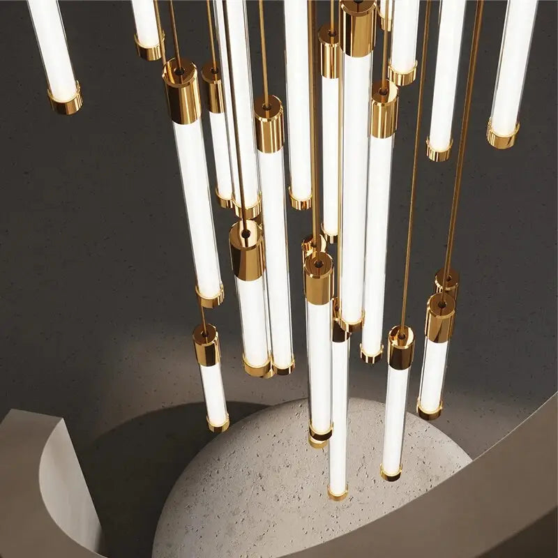 Luxury Long Led Strip Chandelier for Staircase Living Foyer