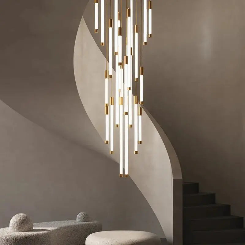 Luxury Long Led Strip Chandelier for Staircase Living Foyer