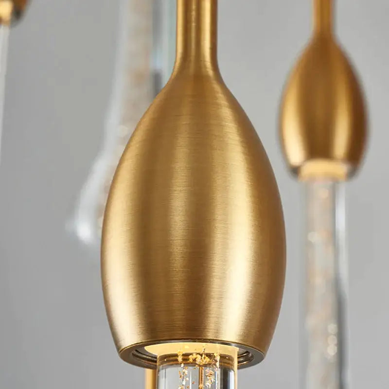 Luxury Long Water Drop Hanging Chandelier for Staircase Hallway