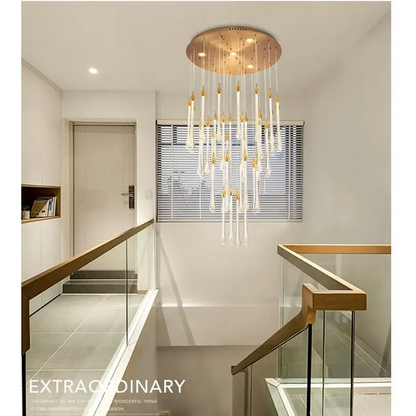 Luxury Modern Crystal Chandelier for Staircase Living Bathroom - 18 Lights (Freely)