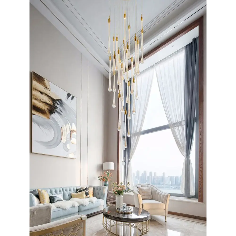 Luxury Modern Crystal Chandelier for Staircase Living Bathroom - 36 Lights (Freely)