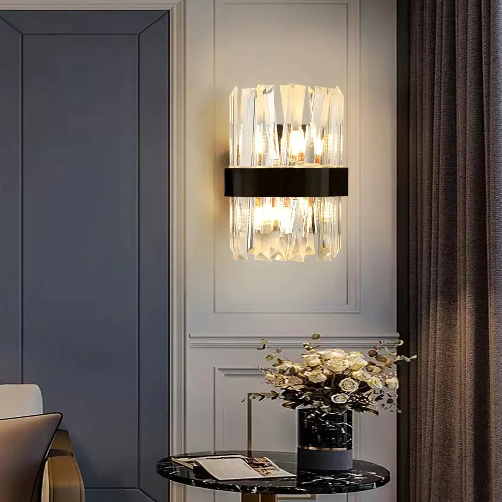 Luxury Modern Crystal Wall Sconce for Bedside Bedroom Hallway - Sconces