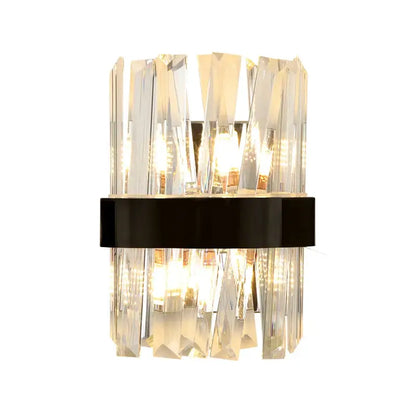 Luxury Modern Crystal Wall Sconce for Bedside Bedroom Hallway - Black / NON-Dimm Warm