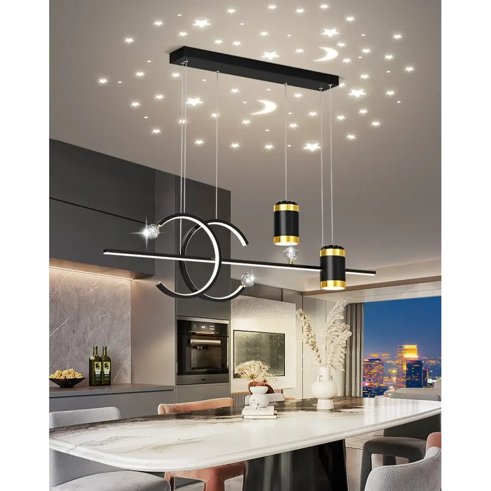 Luxury Nordic LED Pendant Light for Dining Room Kitchen - Black / Cool - Lighting