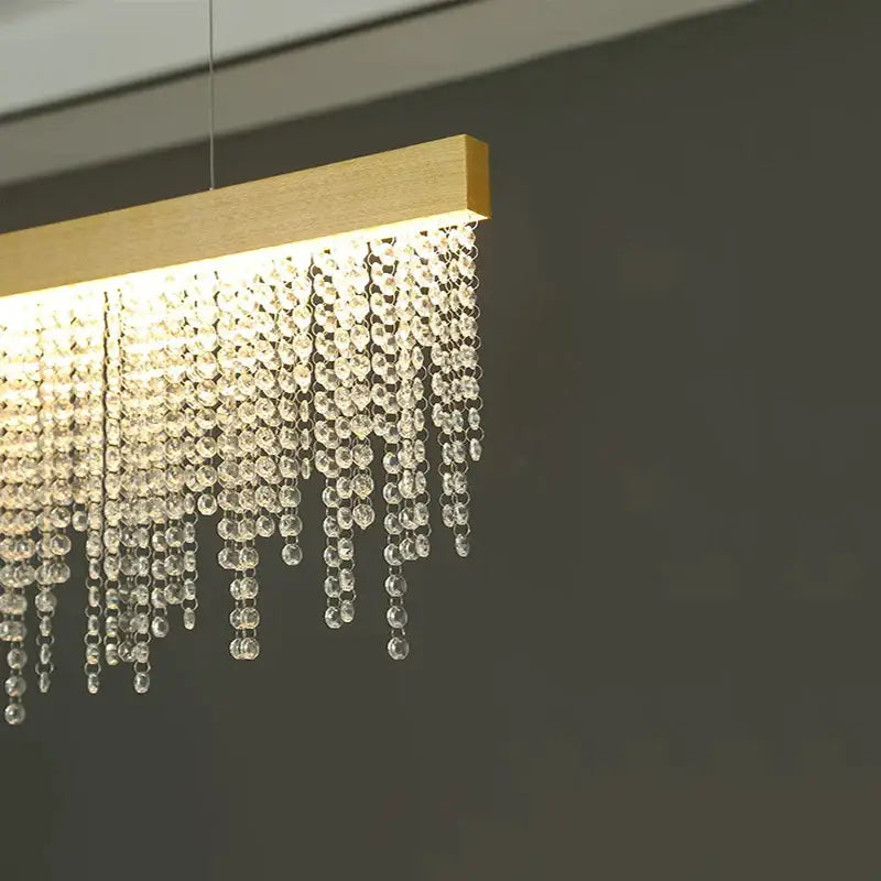 Luxury Rectangle Crystal Chandelier for Dining Bar Kitchen