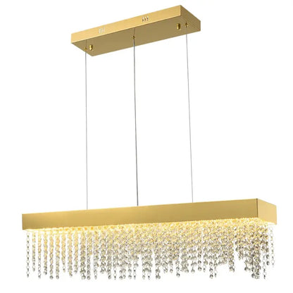 Luxury Rectangle Crystal Chandelier for Dining Kitchen Bar - Gold / L80xW12xH25cm NON