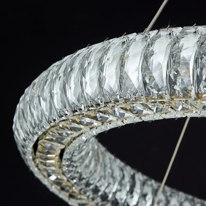 Luxury Ring Hanging Crystal Chandelier for Staircase Living