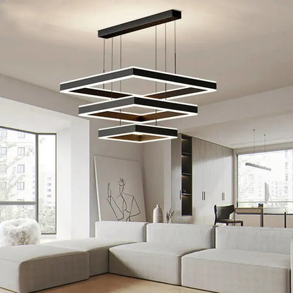 Luxury Square Hanging Chandelier for Living Dining Bedroom