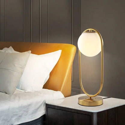 Modern Brass Glass Round Ring LED Table Lamp - Home & Garden > Lighting Lamps