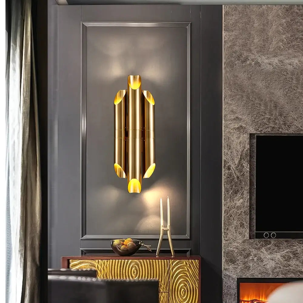 Modern Brushed Gold Wall Sconce for Bedside Bedroom Living - Home & Garden > Lighting