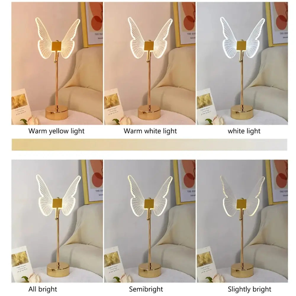 Modern Butterfly Table LED Lamp for Bedroom Living Study