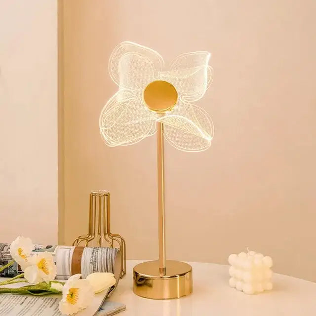 Modern Butterfly Table LED Lamp for Bedroom Living Study - Four Leaf Clover
