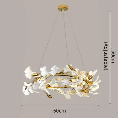 Modern Ceramic Petals Hang Chandelier for Living Bedroom - Dia60cm / NON dimm cool light