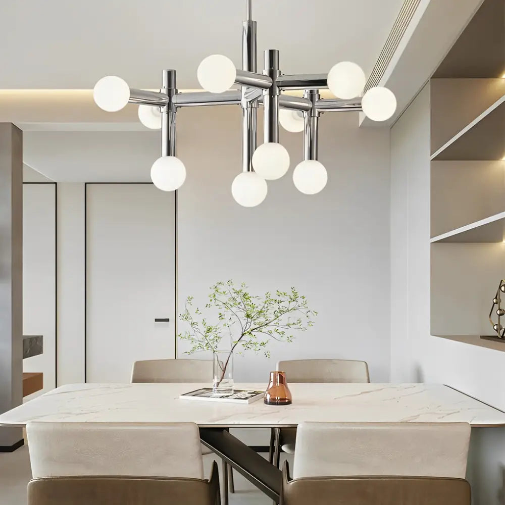 Modern Chrome Glass Ball Creative Sputnik Chandelier - Lighting > Ceiling lights